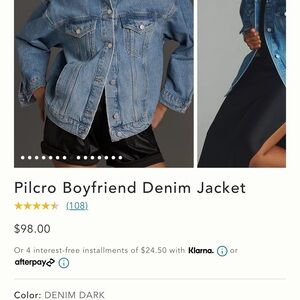 Anthropology denim jacket. Boyfriend style